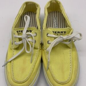 Sperry Top Siders in pale yellow